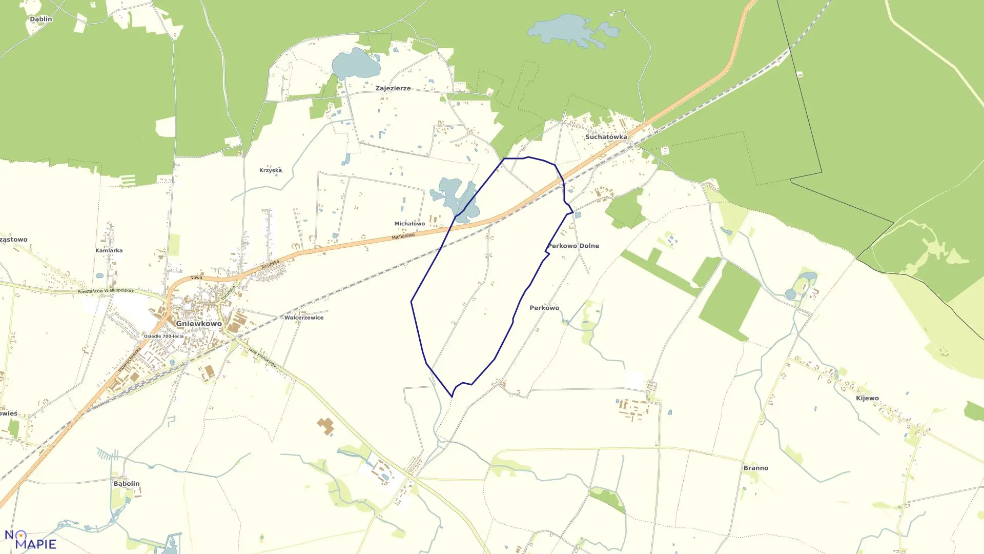 Mapa obrębu Buczkowo w gminie Gniewkowo