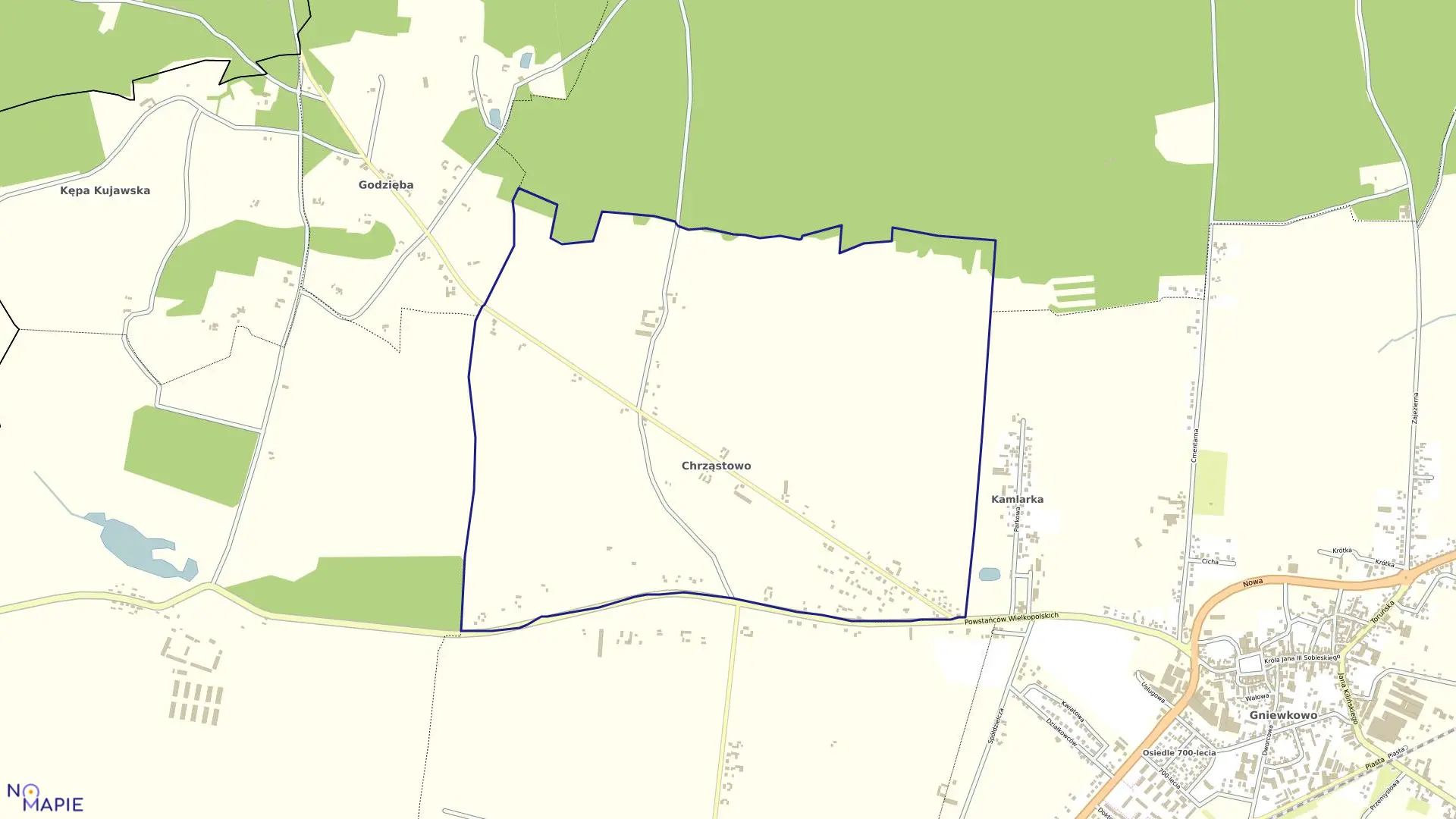 Mapa obrębu Chrząstowo w gminie Gniewkowo