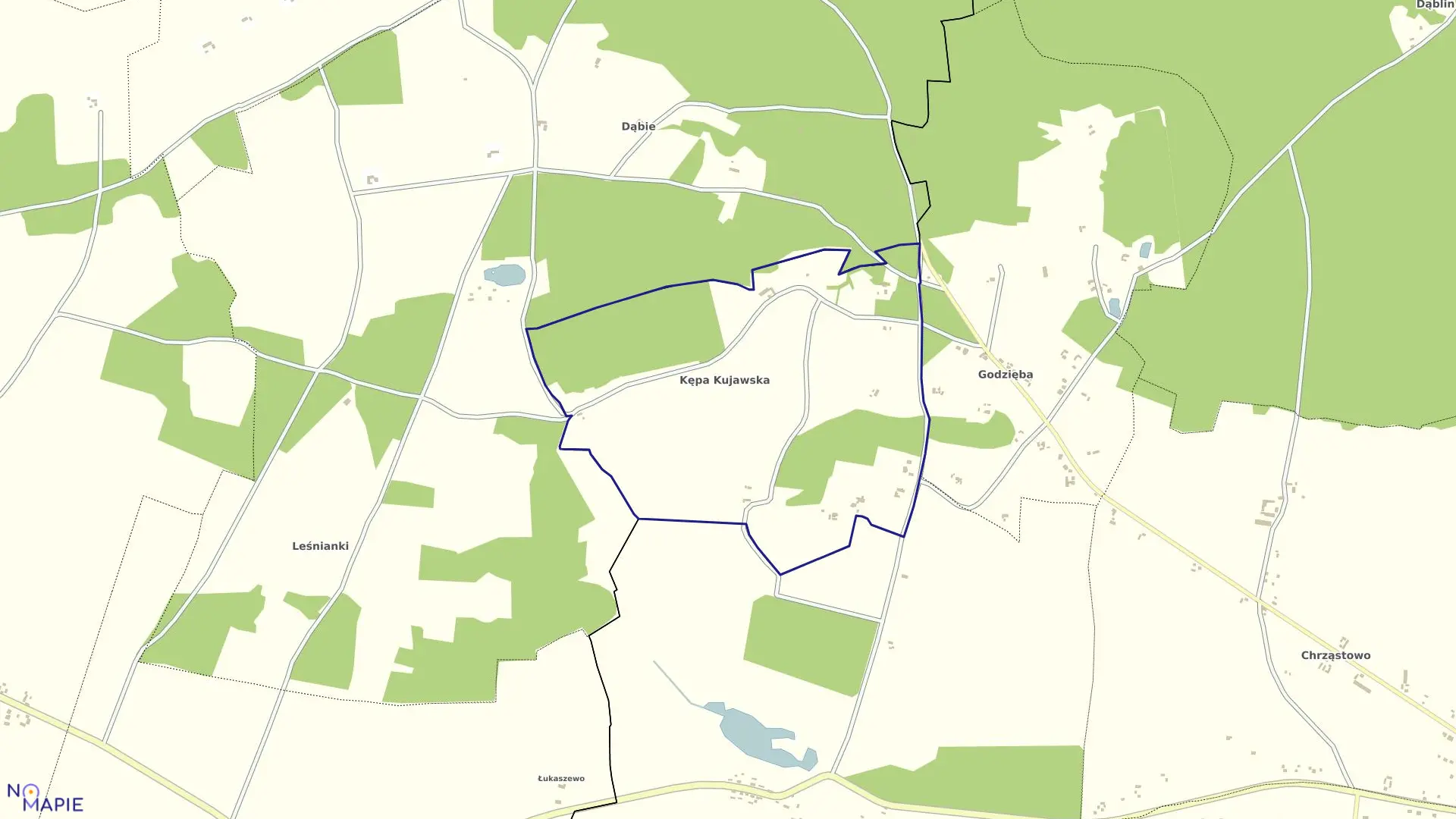 Mapa obrębu Kępa Kujawska w gminie Gniewkowo