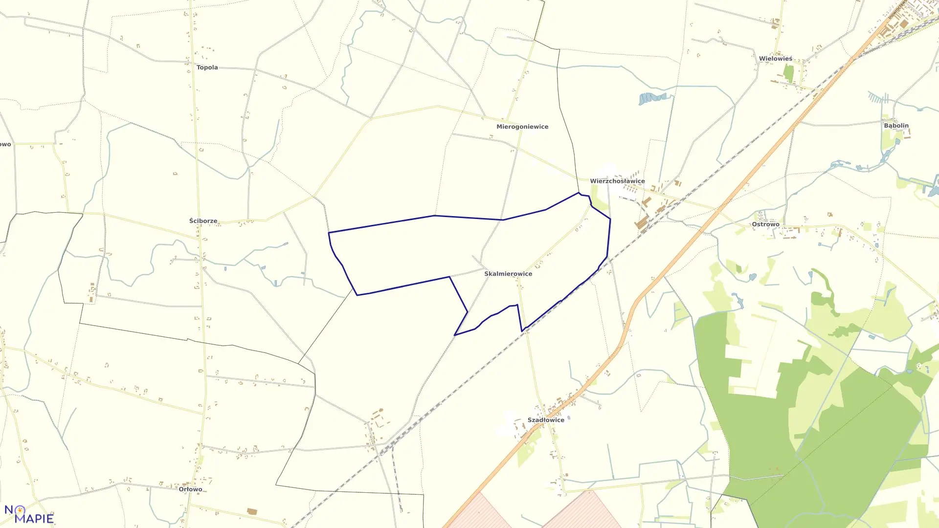 Mapa obrębu Skalmierowice_1 w gminie Gniewkowo